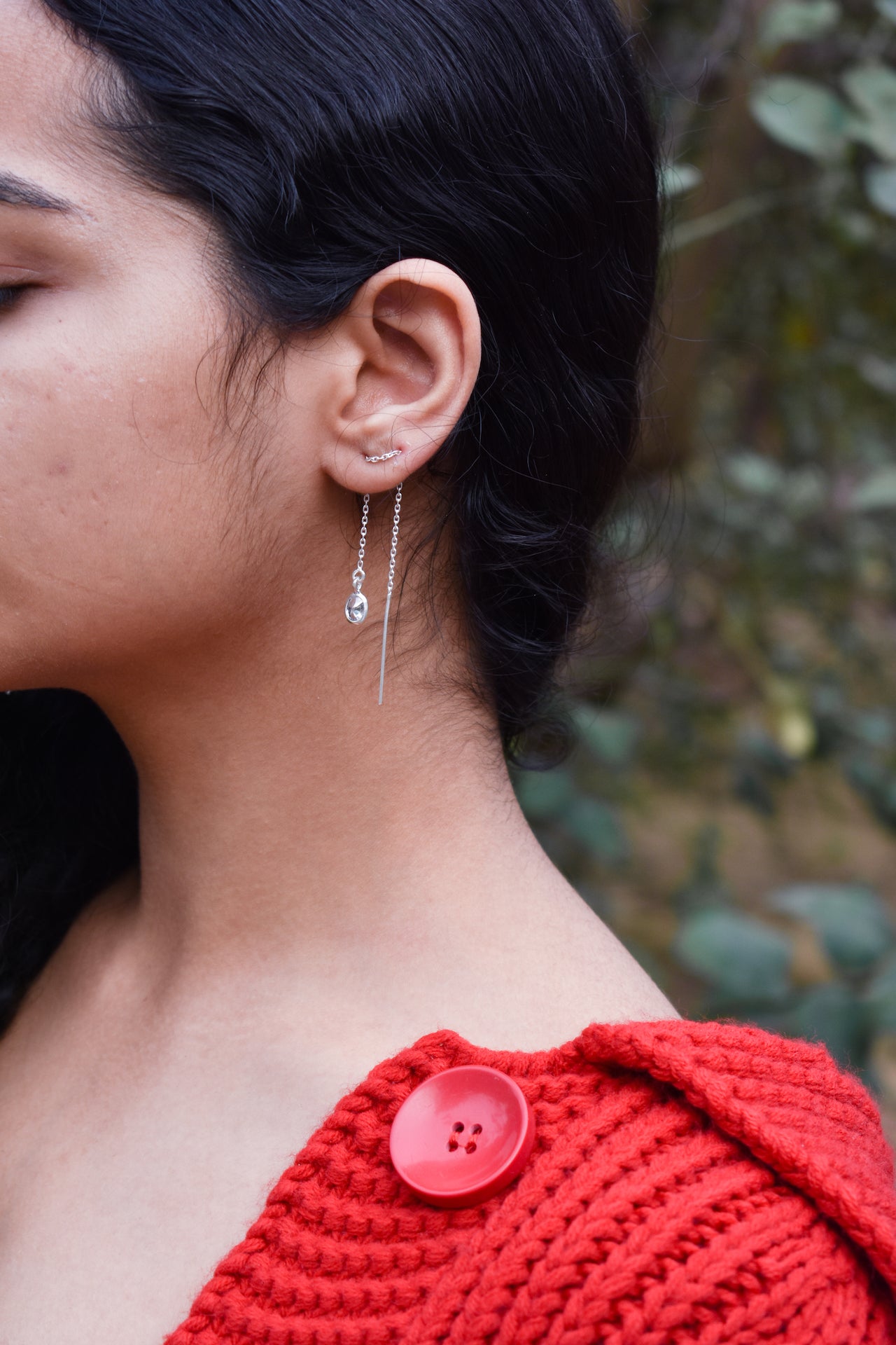 Crystal Clarities threader earring