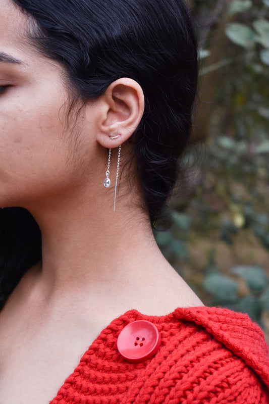 Crystal Clarities threader earring